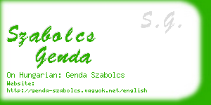 szabolcs genda business card